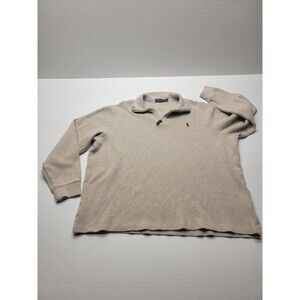 Polo Ralph Lauren XLT  Quarter 1/4 Zip Long Sleeve Pullover Estate Rib Beige Tan